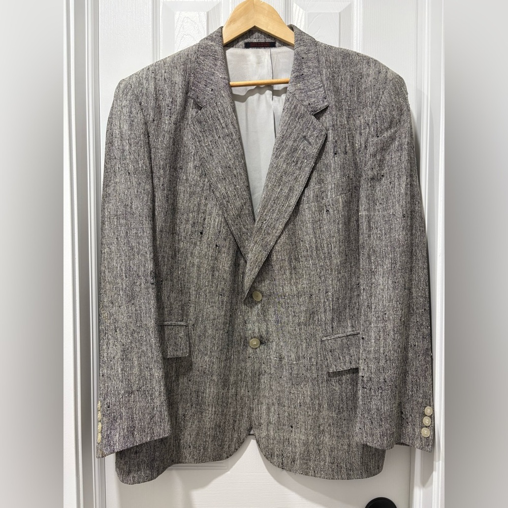 Vintage 1980s Men’s Blazer Sport Jacket 44S grey and black CLEAR OUT SALE